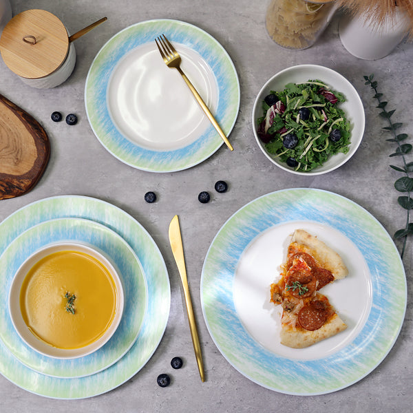 Dinnerware Set, Fine Bone China, 16 Pieces, Plates and Bowls set, Service for 4, Chelsea, Microwave Safe, Dish set, Essential Home, Everyday Living, Kitchen Dishes, Dinner set, Giftware