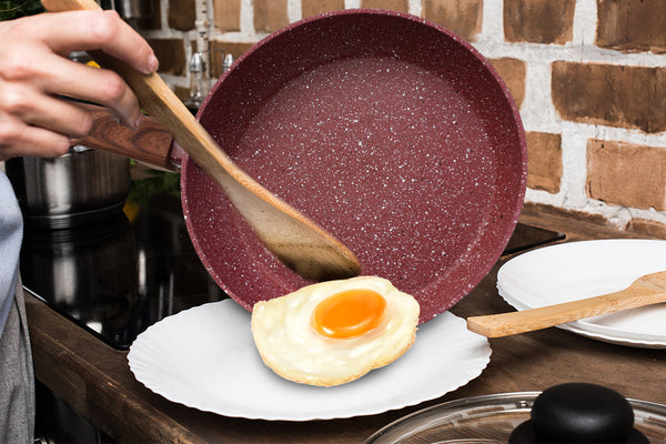 Easy chef always Red Granite Nonstick Frying Pan