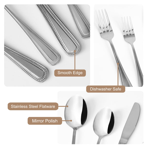 Silverware Set, EVOLUTION TODAYSHOME 20 Piece Stainless Steel Flatware, Service for 4 Cutlery Set Utensils, for Home Kitchen Restaurant, Include Knives Spoons Forks, Mirror Polished, Dishwasher Safe