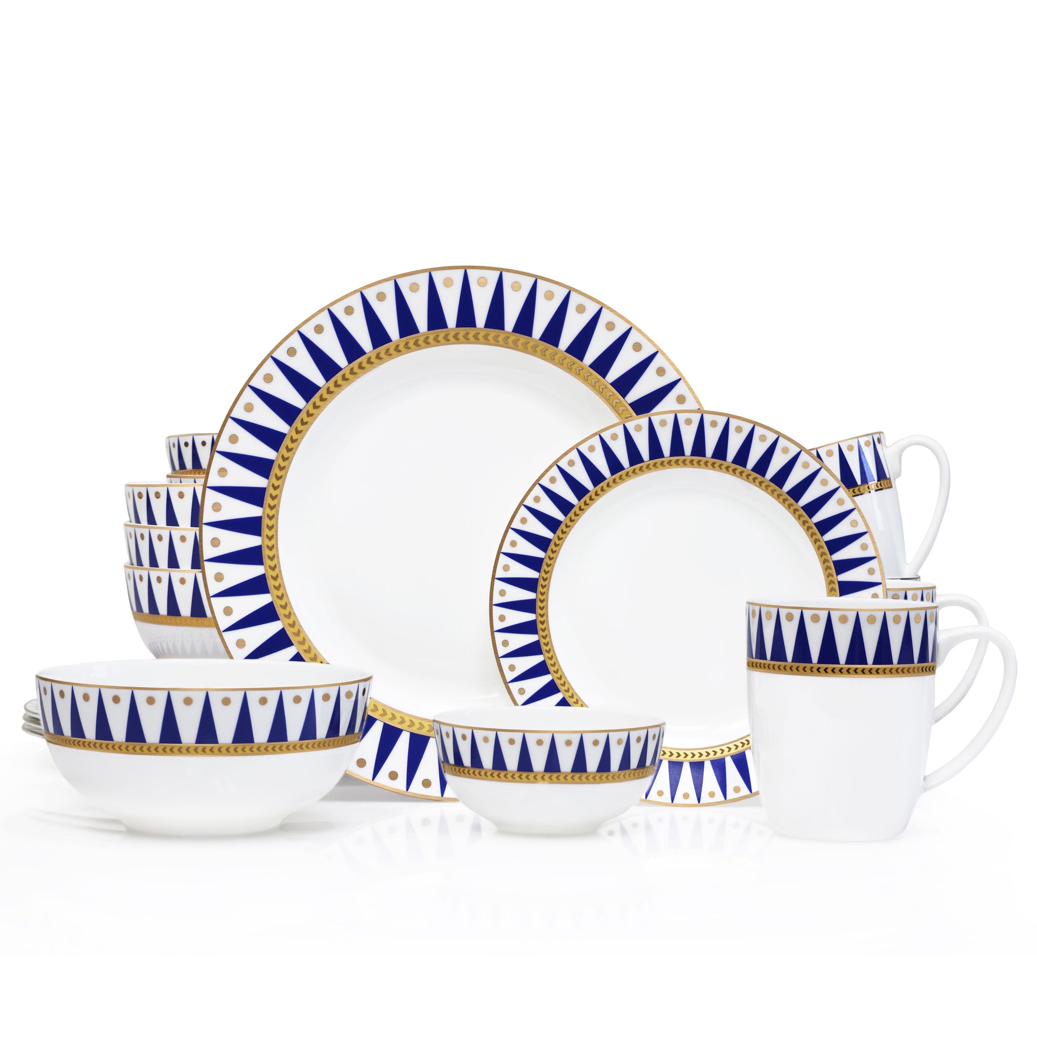 Bone China Dinnerware 20pc Set Service for 4 Dixie Gold Microwave Safe Elegant Giftware Dish Set Essential Home Everyday Living Display Decoration