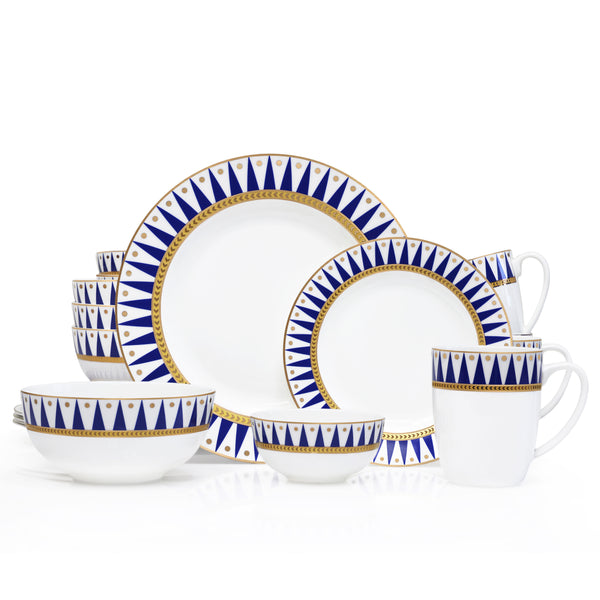 Bone China Dinnerware, 20PC Set, Service for 4, Dixie Gold, Microwave Safe, Elegant Giftware, Dish set, Essential Home, Everyday Living, Display, decoration, Kitchen Dishes, Dinner set