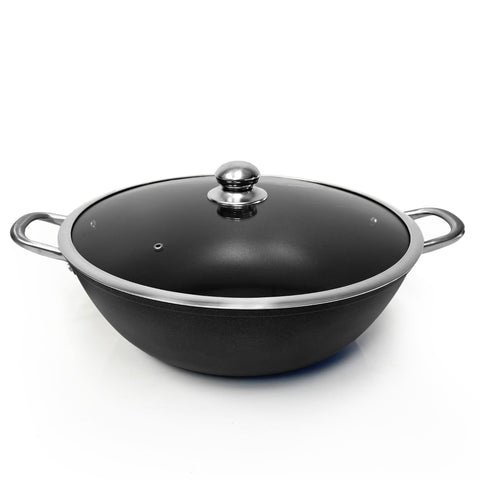 10.5 Quarts Cast Iron Dutch Oven Stock Pot, wok, Pre-Seasoned nonstick, with tempered glass lid, 2 side handles, caldero for everyday kitchen and camp, large braiser for cooking, deep fry pan, Light