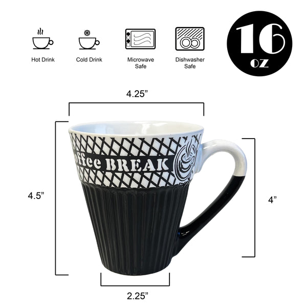 Mug, Coffee Mug, set of 6, 16 oz coffee mug, ceramic coffee mug, mug set, large coffee mug, with handle for Men and Women, big mug