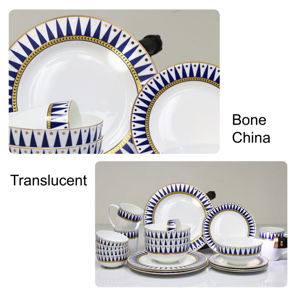 Bone China Dinnerware, 20PC Set, Service for 4, Dixie Gold, Microwave Safe, Elegant Giftware, Dish set, Essential Home, Everyday Living, Display, decoration, Kitchen Dishes, Dinner set